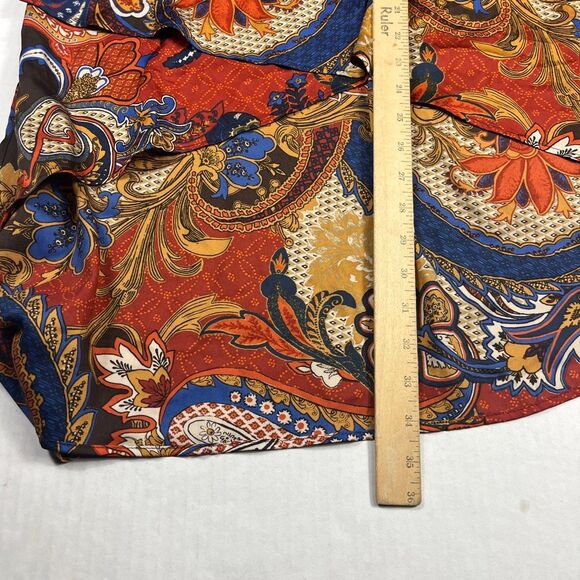 Chicos Asymmetrical Tunic Shirt Boho Colorful Long Sleeve Lace Up Top 3P XLP - Picture 6 of 11